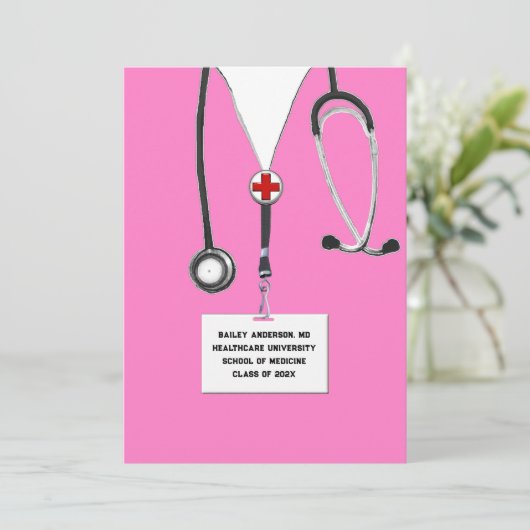 GraduPartij voor de Medische School Kaart (Staand voorkant)