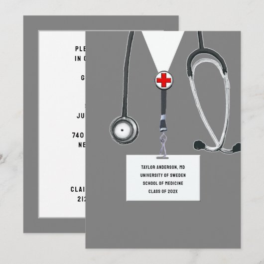 GraduPartij voor de Medische School Kaart (Voorkant / Achterkant)