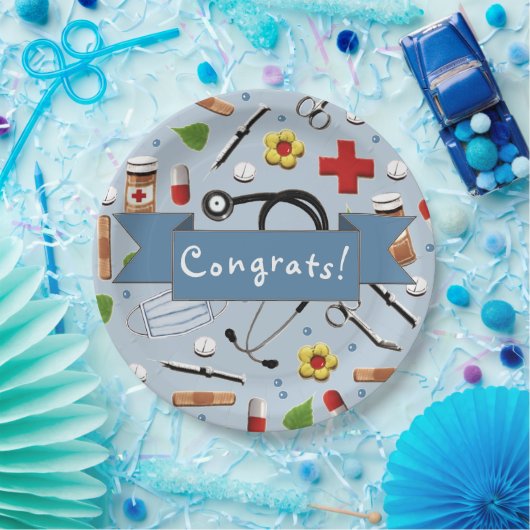 GraduPartij voor de Medische School Papieren Bordje (Feest)