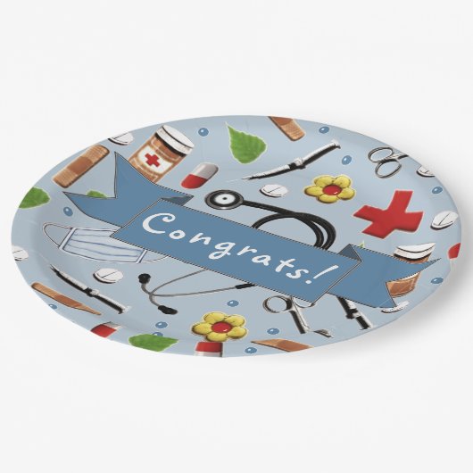 GraduPartij voor de Medische School Papieren Bordje (Gekanteld)