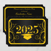 GraduPartij voor Geel en Zwart Lijst Kaart (Voorkant / Achterkant)