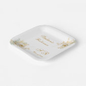 GraduPartij voor Goud-bloem Papieren Bordje (Gebogen)