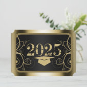 GraduPartij voor Lijst in zwart-wit en goud Kaart (Staand voorkant)