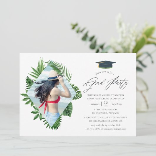 GraduPartij waterverf Tropische zomervakantie Kaart (Staand voorkant)
