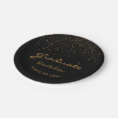 Graduparty afstuderen zwart goud papieren bordje (Gekanteld)