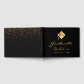 Graduparty afstuderen zwart goud pet gastenboek (Volledig)