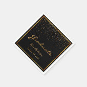 Graduparty afstuderen zwart goud servet (Hoek)