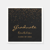 Graduparty afstuderen zwart goud servet (Voorkant)