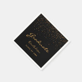 Graduparty afstuderen zwart goud servet (Hoek)