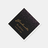 Graduparty afstuderen zwart paars goud servet (Hoek)