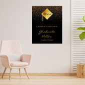 Graduparty black gold confetti afstuderen perfect poster