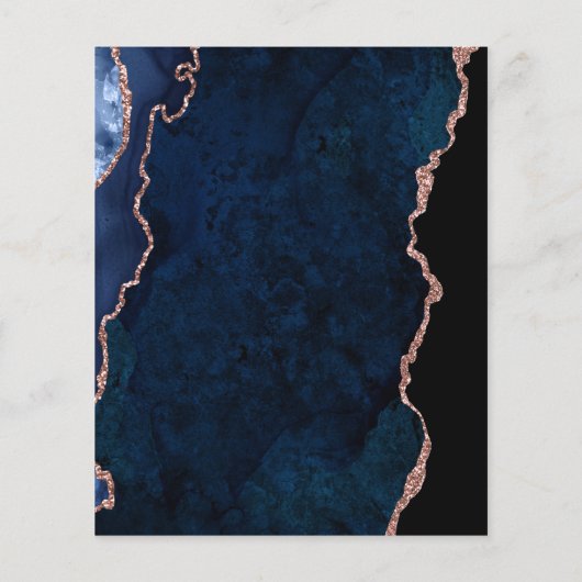 Graduparty blue agate roos budget uitnodiging flyer (Achterkant)