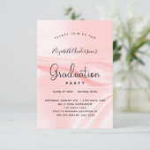 Graduparty blush roze satin rag kaart (Staand voorkant)