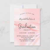 Graduparty blush roze satin rag kaart (Voorkant)