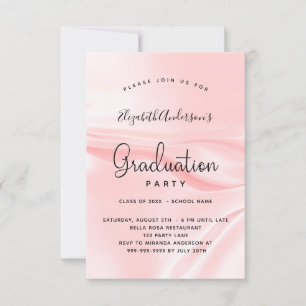 Graduparty blush roze satin rag kaart