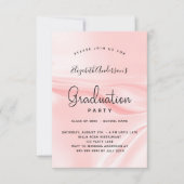 Graduparty blush roze satin rag kaart (Voorkant)