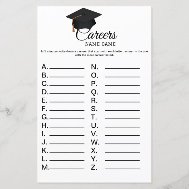 Graduparty carrierspel afstuderen feest (Voorkant)