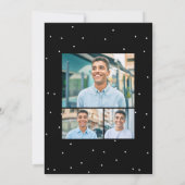 Graduparty drie foto zwarte witte confetti kaart (Achterkant)