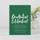Graduparty drie foto's leuke groene confetti kaart (Staand voorkant)