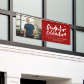 Graduparty één foto leuk rood spandoek (Buitenkant Gebouw)