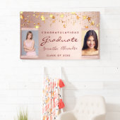 Graduparty foto roos gouden sterren duo spandoek (Insitu)