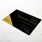 Graduparty Gradua Gradua Gradua Gold Black Folie Uitnodiging (Gedraaid)