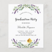 Graduparty lavender violet budget uitnodiging (Voorkant)