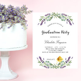 Graduparty lavender violet budget uitnodiging
