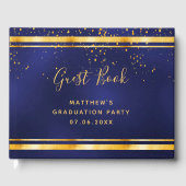 Graduparty marvy blue gold gastenboek (Voorkant)