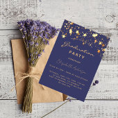 Graduparty navy blue gold sterren kaart