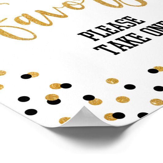 Graduparty-pleister zwart Gold Glitter Poster (Hoek)