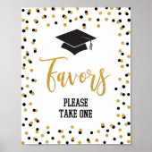 Graduparty-pleister zwart Gold Glitter Poster (Voorkant)