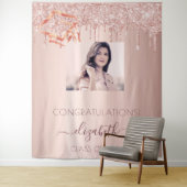 Graduparty roos gouden foto wandkleed (In situ)