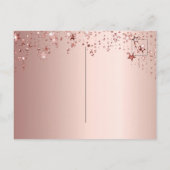 Graduparty roos gouden sterren uitnodiging (Achterkant)