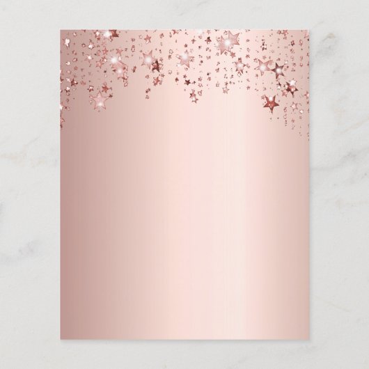 Graduparty roos gouden sterren uitnodiging (Achterkant)