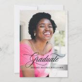 Graduparty voor de zwarte & goudfotokaart kaart (Voorkant)