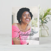 Graduparty voor de zwarte & goudfotokaart kaart (Staand voorkant)