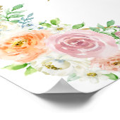 Graduparty welkomstteken floral and gold poster (Hoek)