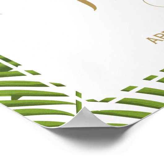 Graduparty welkomstteken | tropisch en goud poster (Hoek)