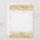 Graduparty white gold glitter luxe kaart (Achterkant)