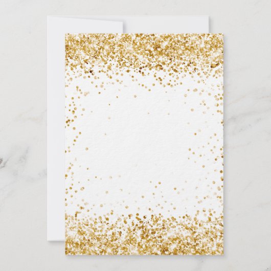 Graduparty white gold glitter luxe kaart (Achterkant)