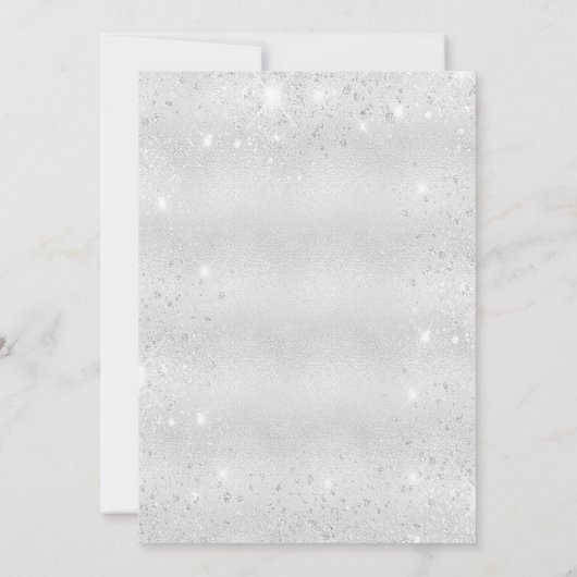 Graduparty zilverblush glitter elegant kaart (Achterkant)