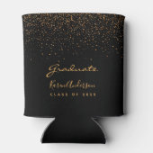 Graduparty zwart goud blikjeskoeler (Achterkant)