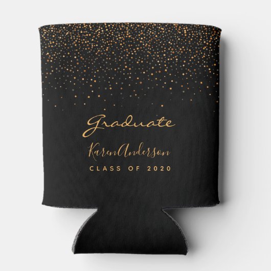 Graduparty zwart goud blikjeskoeler (Achterkant)