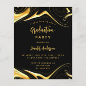 Graduparty zwarte goudprijsuitnodiging (Voorkant)