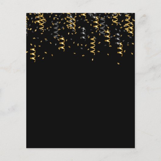 Graduparty zwarte goudprijsuitnodiging flyer (Achterkant)