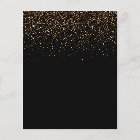 Graduparty zwarte goudprijsuitnodiging flyer (Achterkant)