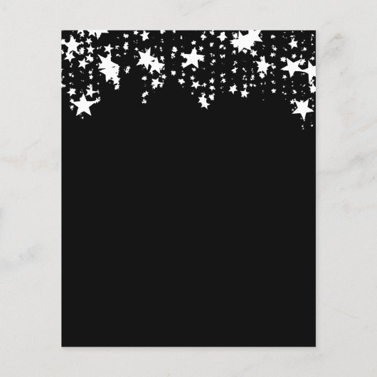 Graduparty zwarte witte begrotingsuitnodiging flyer (Achterkant)