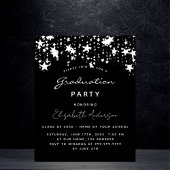 Graduparty zwarte witte begrotingsuitnodiging flyer