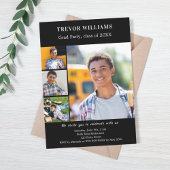 Graduparty zwarte witte fotocollage kaart